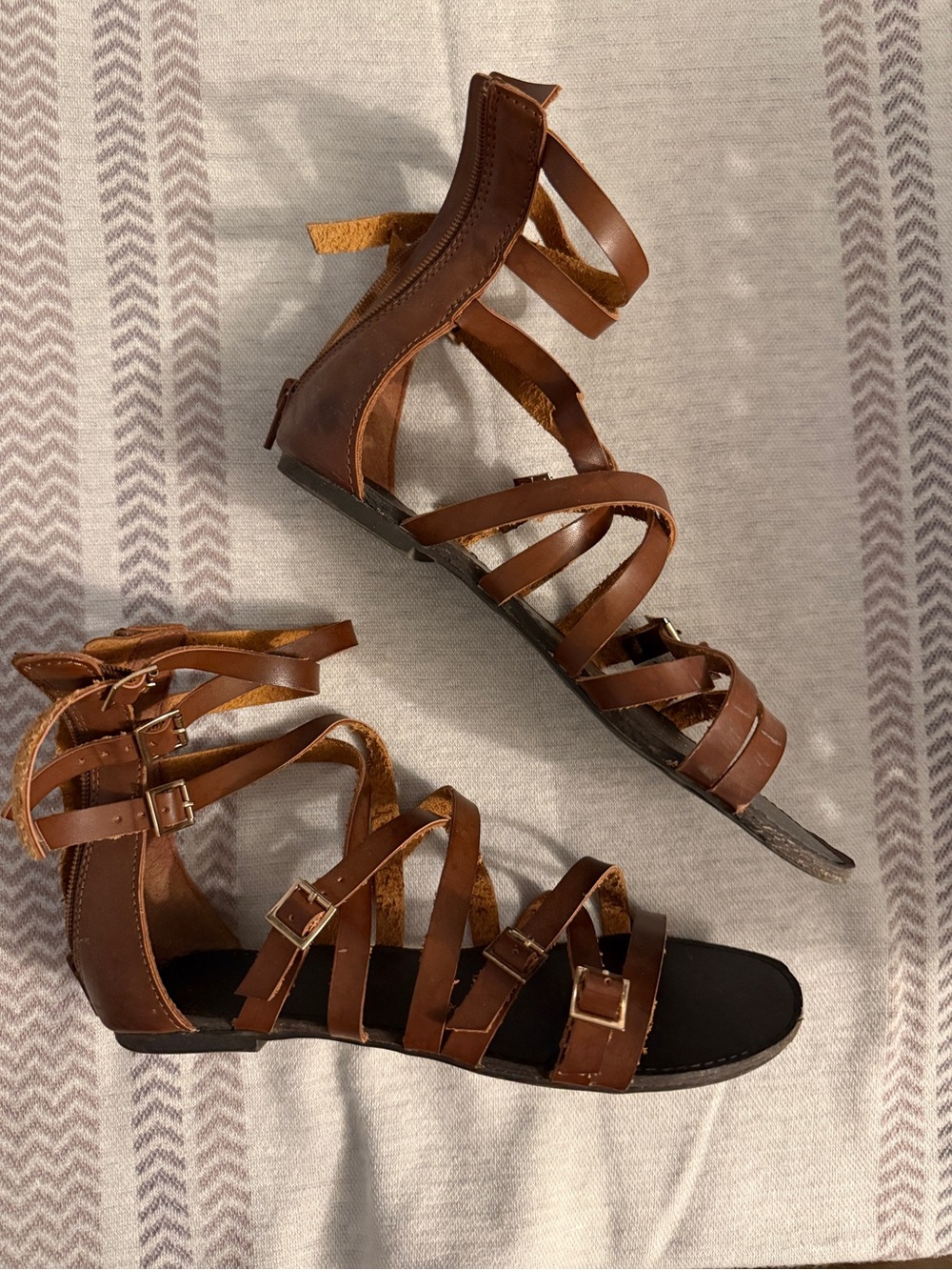 Forever 21 Women’s Brown Strappy Gladiator Sandals Size 7
